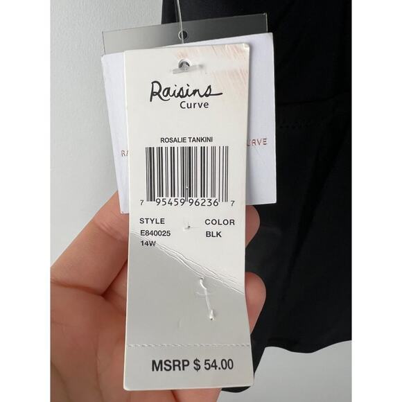 Raisins Plus Size Rosalie Keyhole Underwire High Neck Tankini Swim Top 14W - Picture 5 of 6